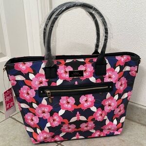 Trina Turk All Over Narcissus Double Handled Tote Detachable Shoulder Strap NWT